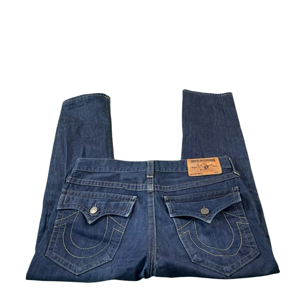 True Religion Dark Wash Billy Thick Stitch Men's‎ Jeans Size 36x28